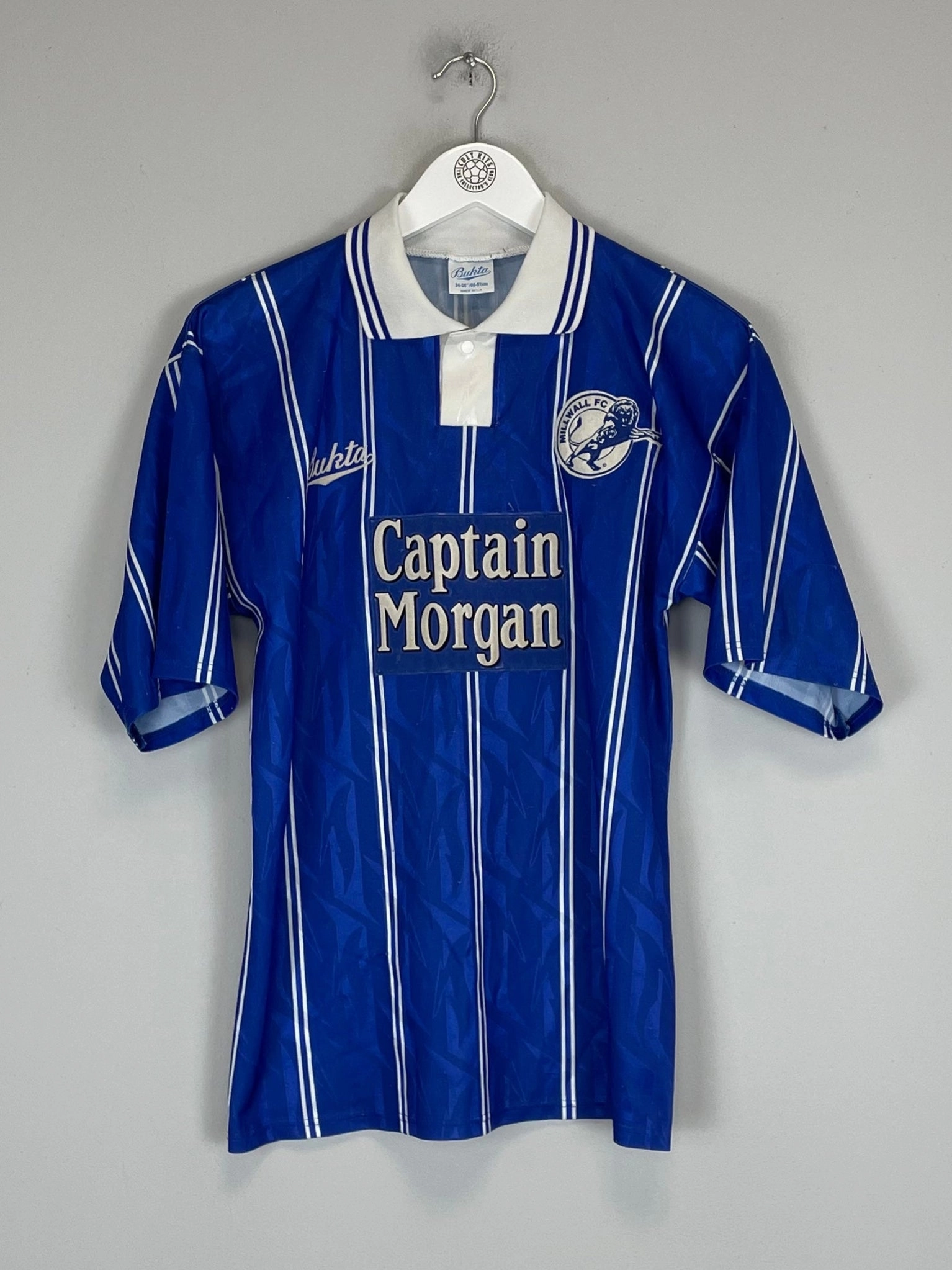 1993/94 MILLWALL BEARD #2 HOME SHIRT (S) BUKTA Yarn Dye Technique
