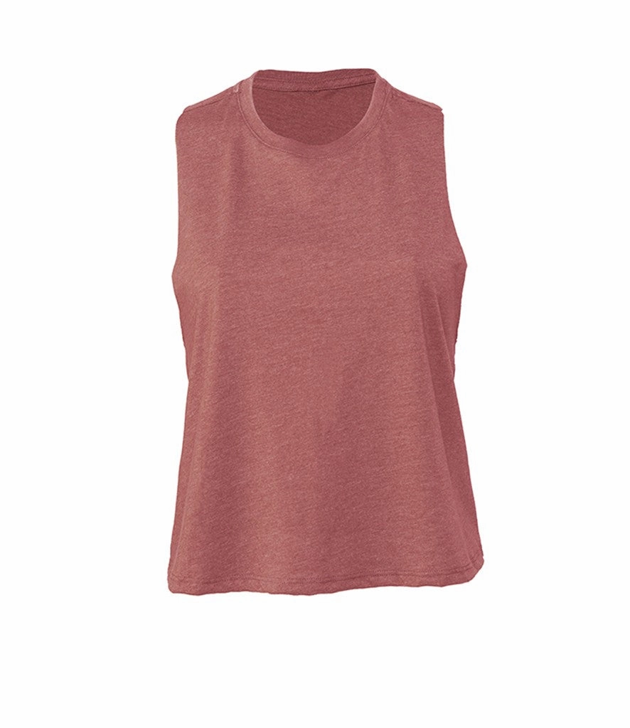Women's Racerback Cropped Tank | HEATHER MAUVE wrinkle free
