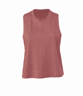 Women's Racerback Cropped Tank | HEATHER MAUVE wrinkle free