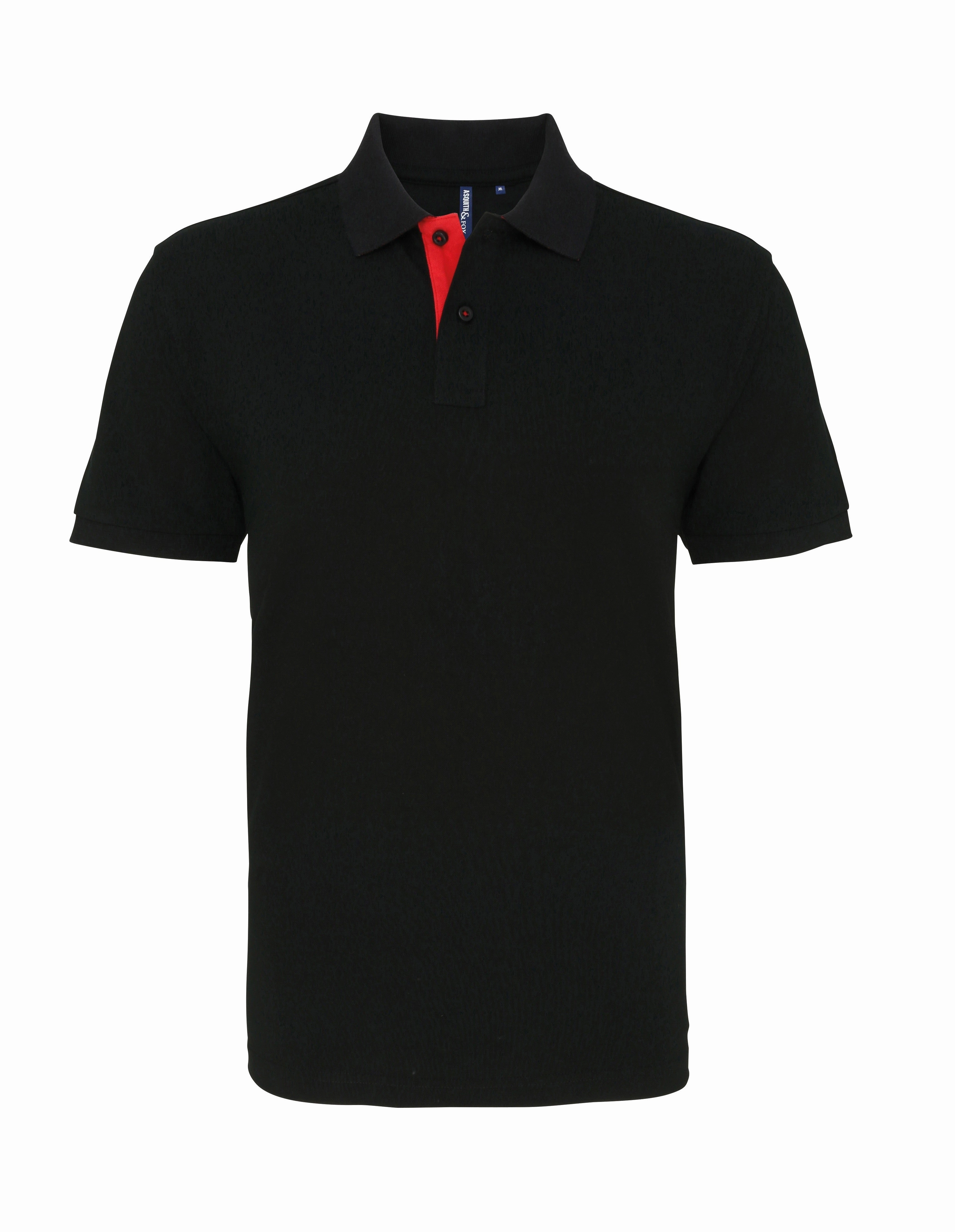 HighDurability Yarn Versatile Fit Men's Classic Fit Contrast Polo | BLACK/RED
