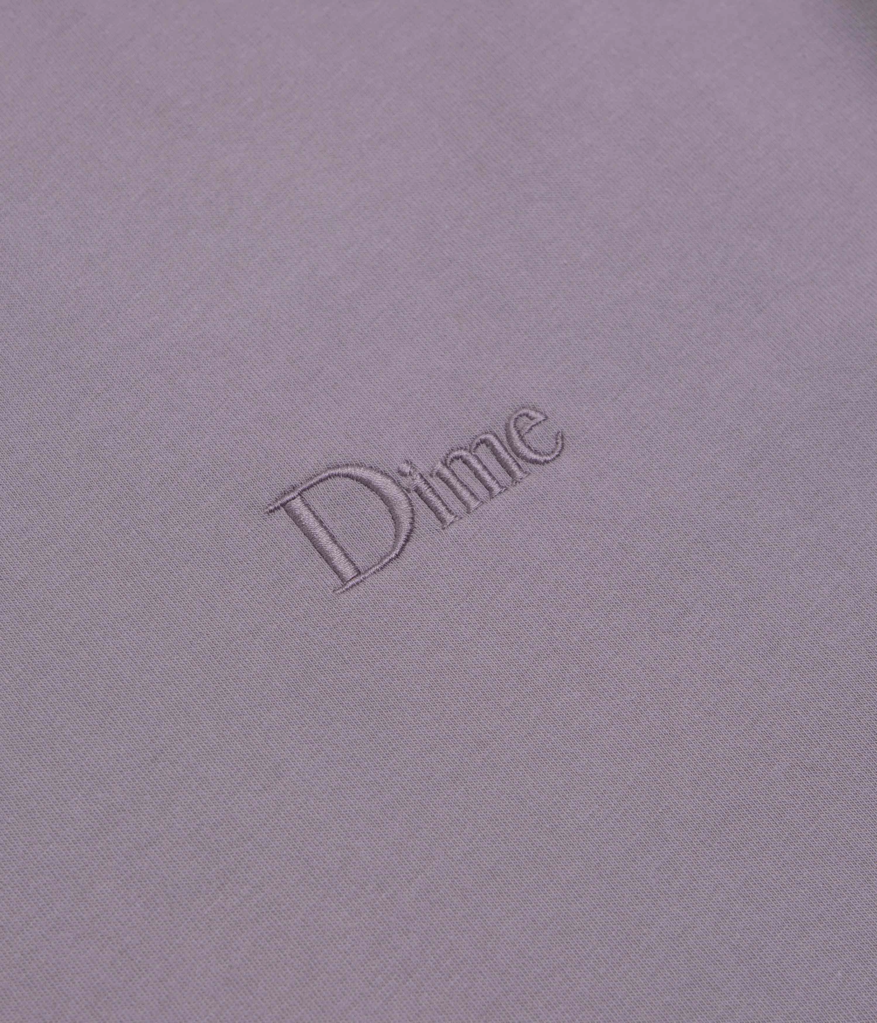 Stain Resistant hypoallergenic Dime Classic Small Logo T-Shirt - Plum Grey