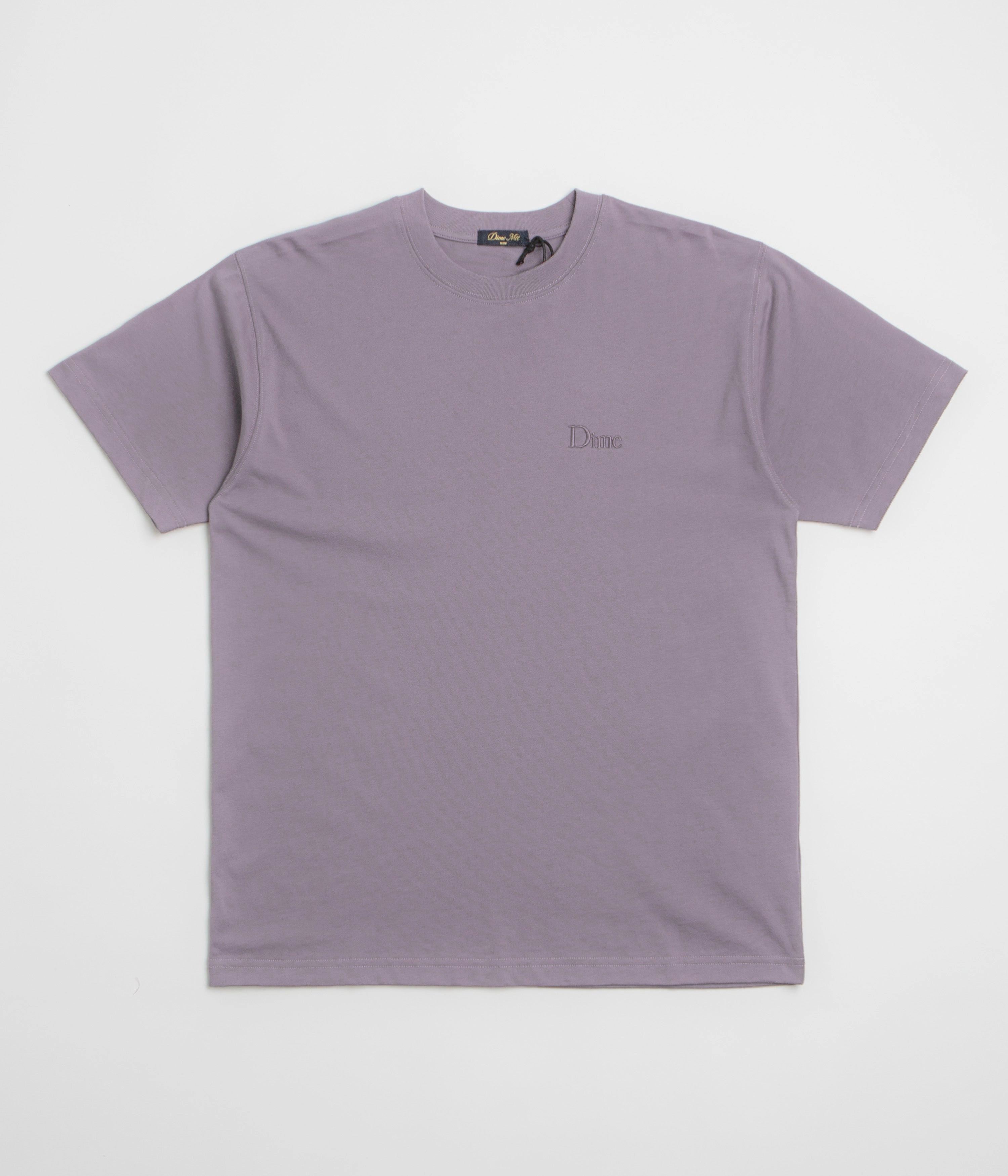 Dime Classic Small Logo T-Shirt - Plum Grey Perfect Comfort FunctionalPockets