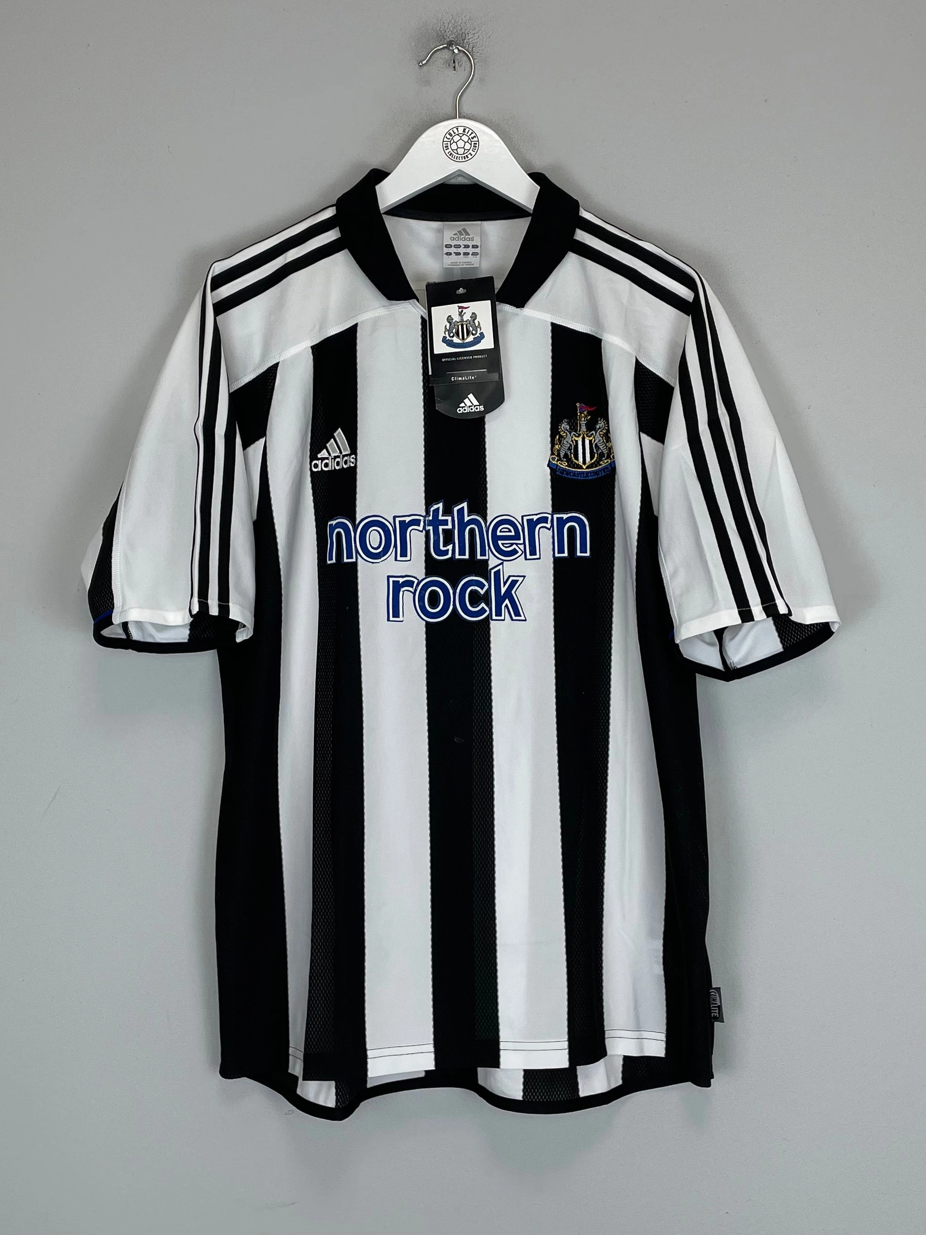 2003/05 NEWCASTLE UNITED *BNWT WITH DEFECTS* HOME SHIRT (L) ADIDAS Frictionless Inner Layer