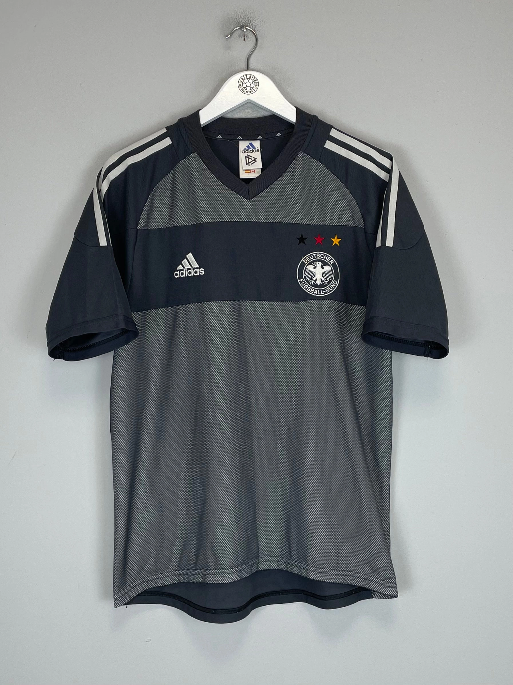 2002/04 GERMANY AWAY SHIRT (M) ADIDAS Fitted Look Adjustable Hem Drawstring