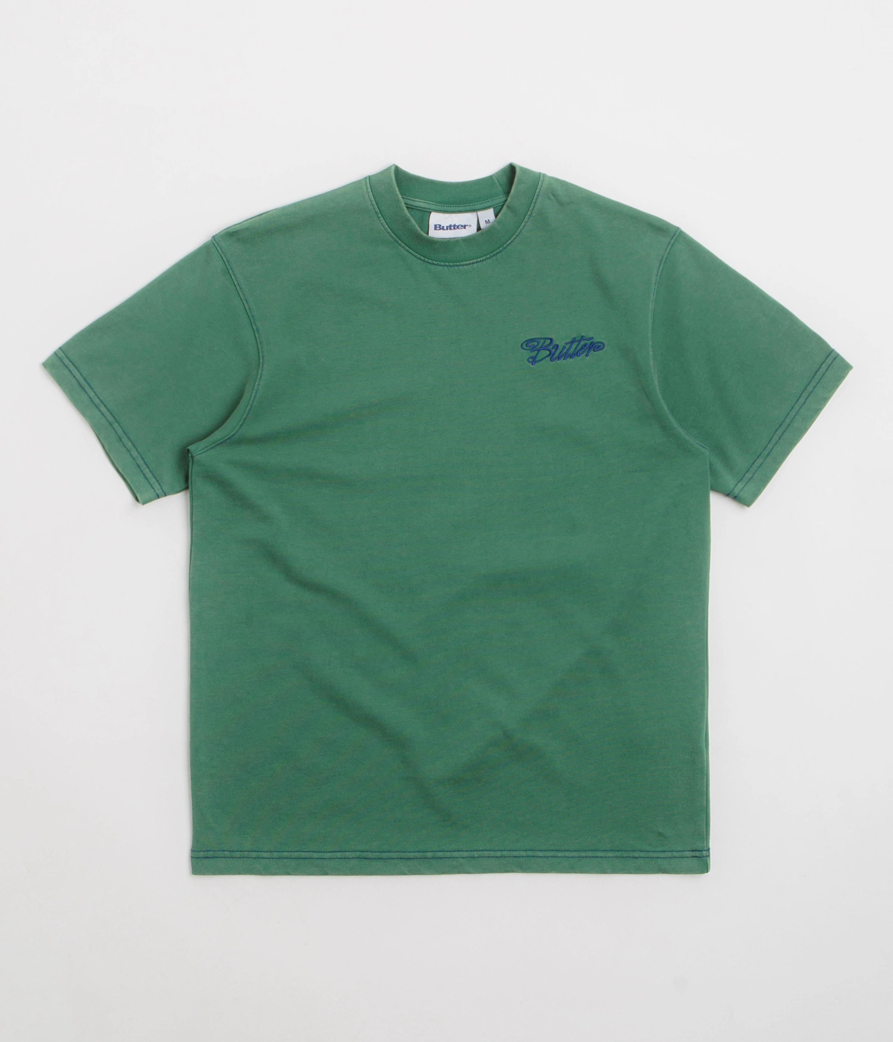 Butter Goods Jive Contrast T-Shirt - Washed Teal Comfortable Layering
