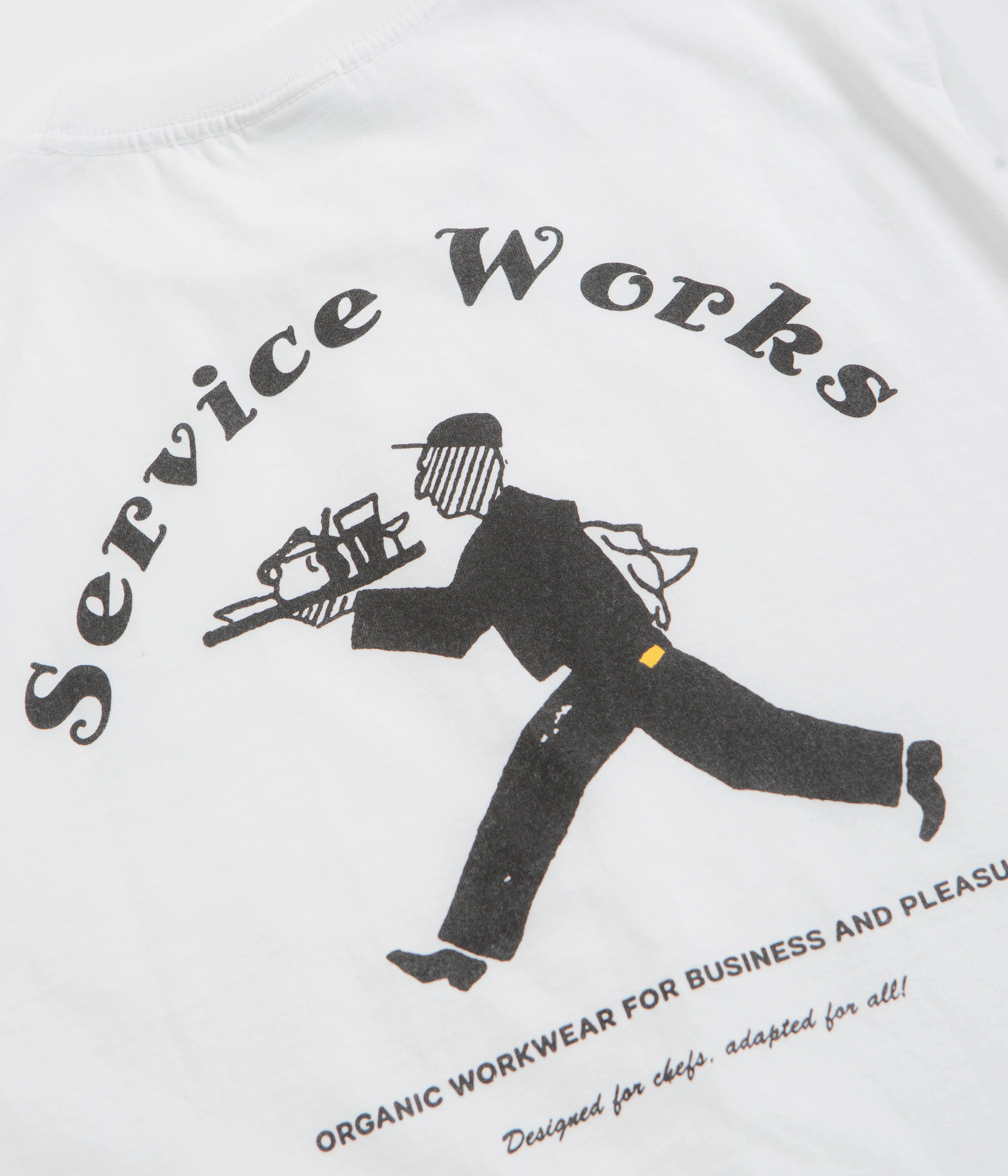 Casual Comfort Top Minimalist Comfort Service Works Waiter T-Shirt - White