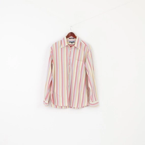 Gant Men L Casual Shirt Pastel Striped Liberty Bell Poplin Regular Long Sleeve Top Fitted Silhouette