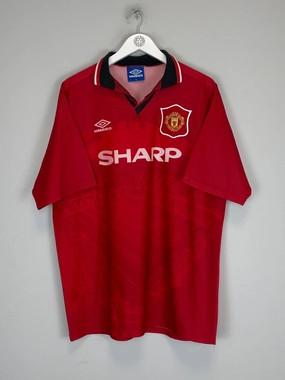 1994/96 MANCHESTER UNITED HOME SHIRT (XL) UMBRO Zero Waste Manufacturing Process Stretch performance