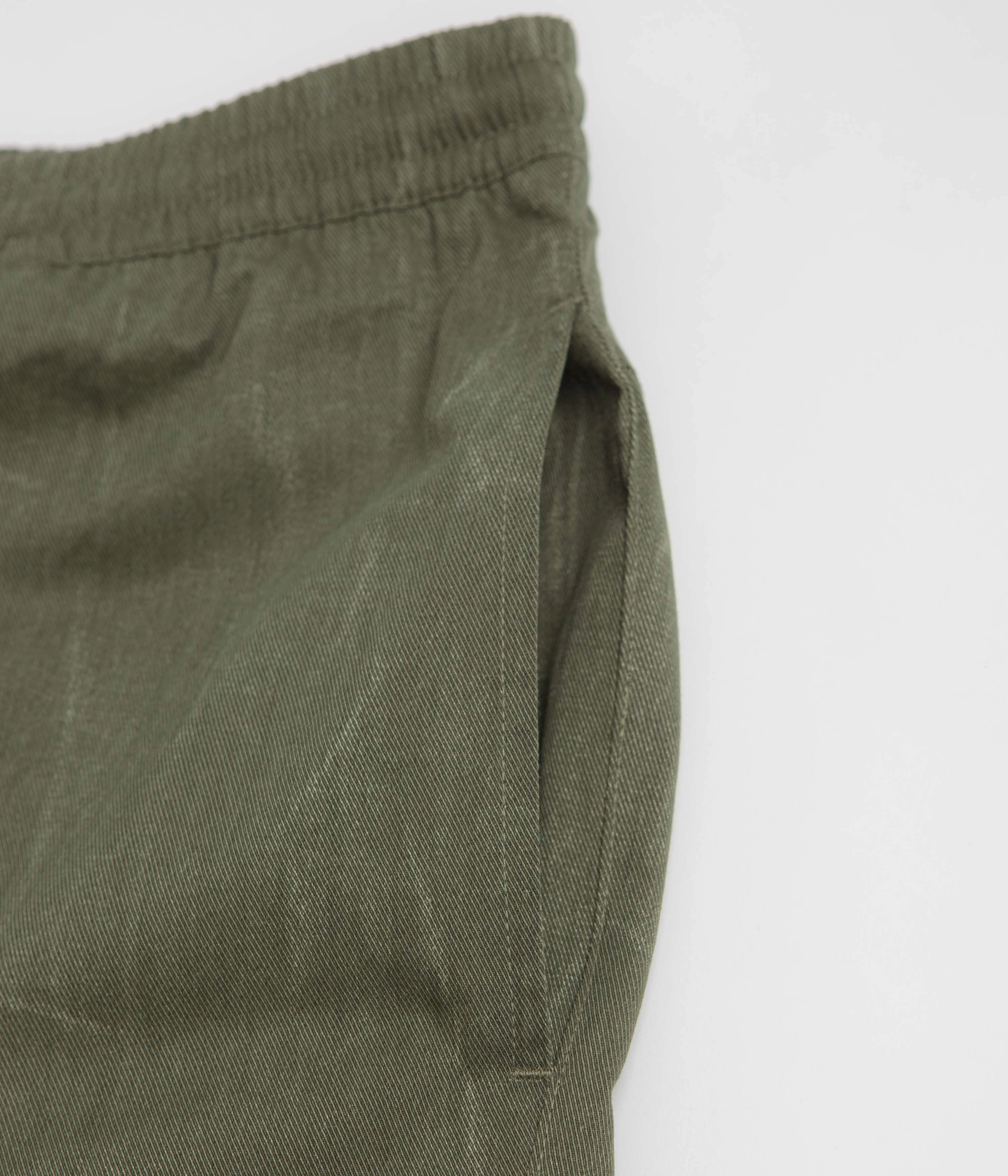 The Trilogy Tapes Beach Pants - Textured Olive Tangle Free Cuffs Fashion Stretch