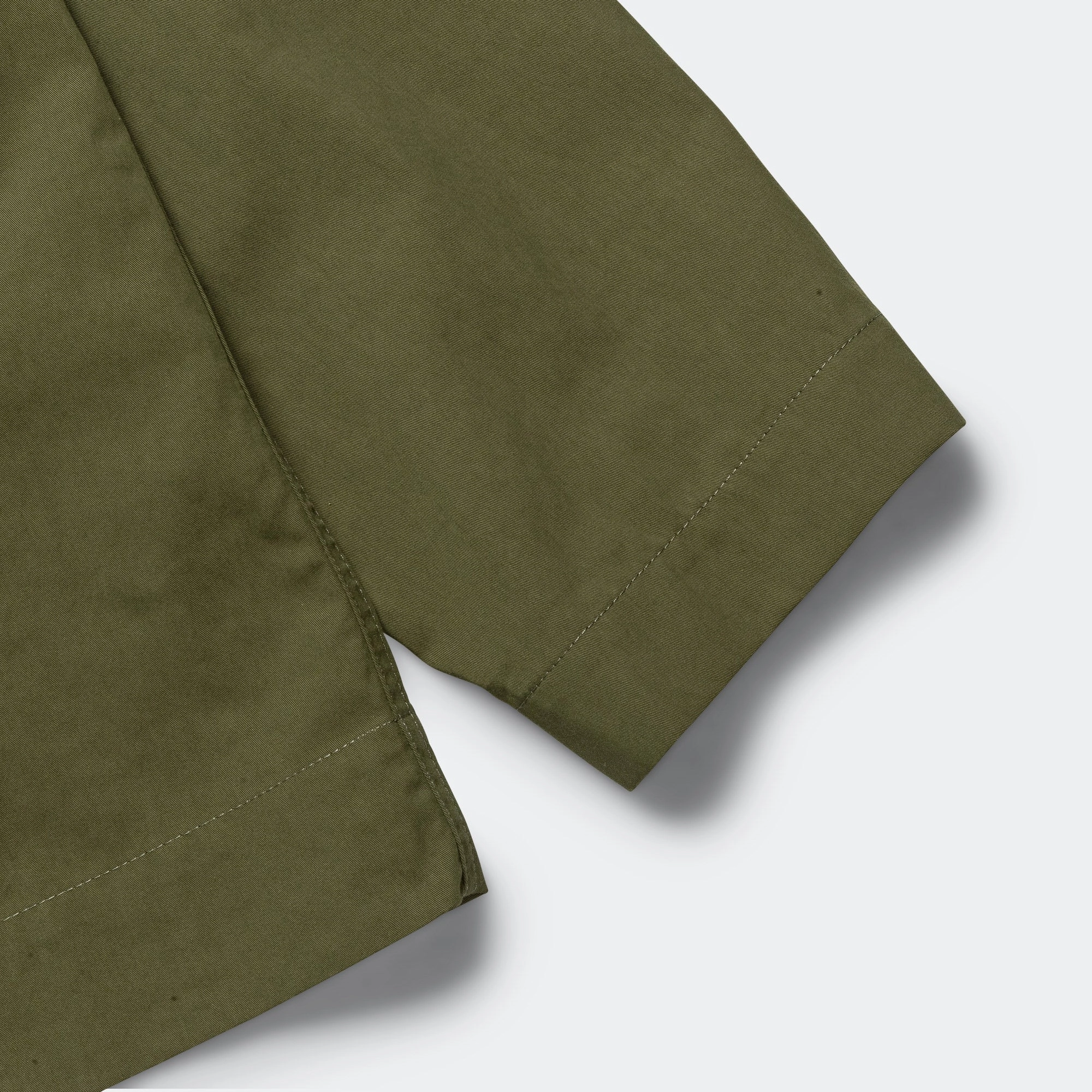 Stand Collar Anorak - Proofed Cotton Nylon Grass Laser Cut Vents