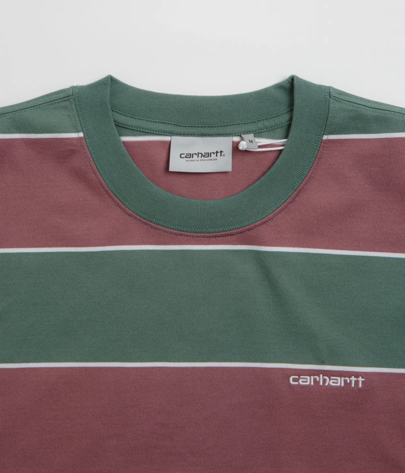 semi-formal style Carhartt Quinby T-Shirt - Quinby Stripe / Silver Pine