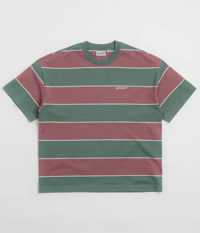 Modern Style Geometric Pattern Carhartt Quinby T-Shirt - Quinby Stripe / Silver Pine