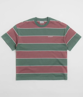 Modern Style Geometric Pattern Carhartt Quinby T-Shirt - Quinby Stripe / Silver Pine