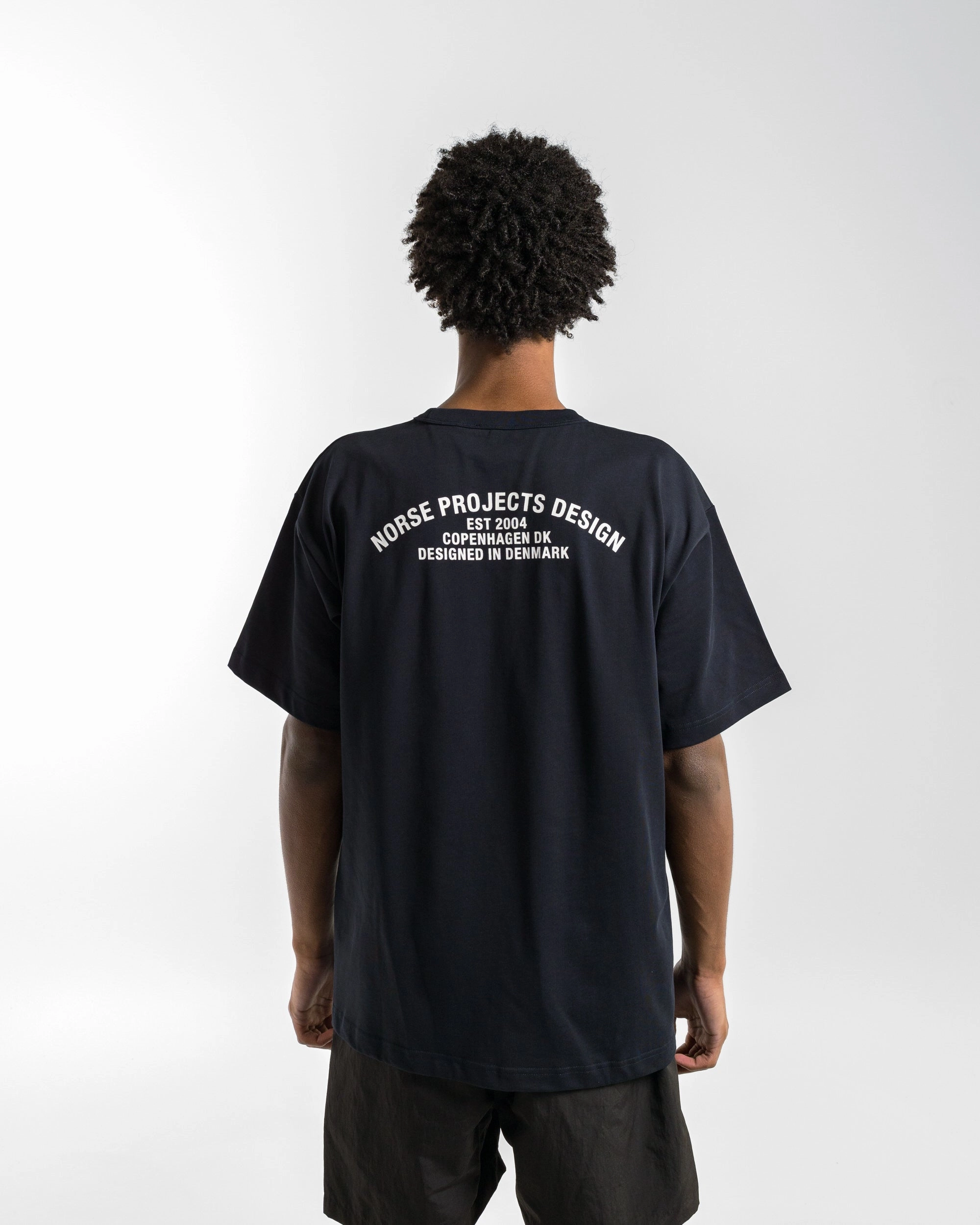 Simon Organic Arch Print T-Shirt - Dark Navy Bright and Bold