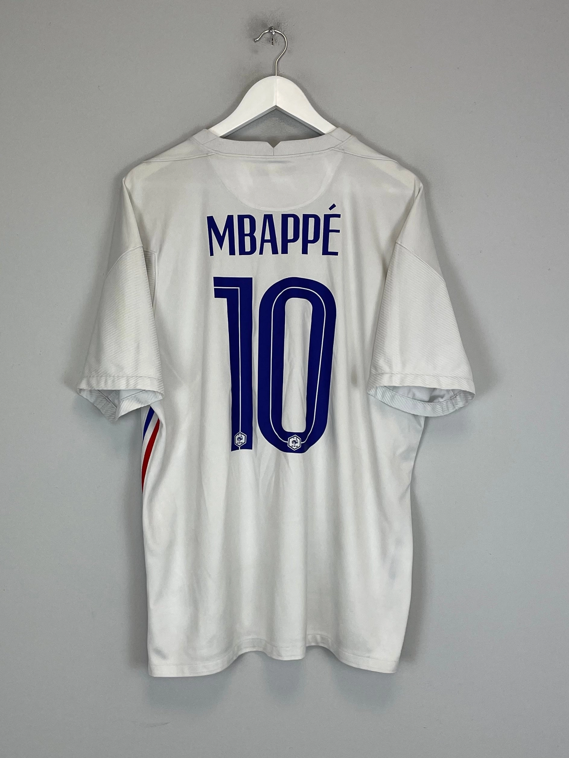 2020/21 FRANCE MBAPPE #10 AWAY SHIRT (XL) NIKE Non Chafing Stitch System Wrinkle Resistant Finish
