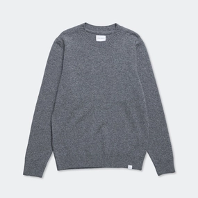 Standard Merino Lambswool Sweater - Grey Melange Balanced Stretch Structure NonRestrictive Cuff