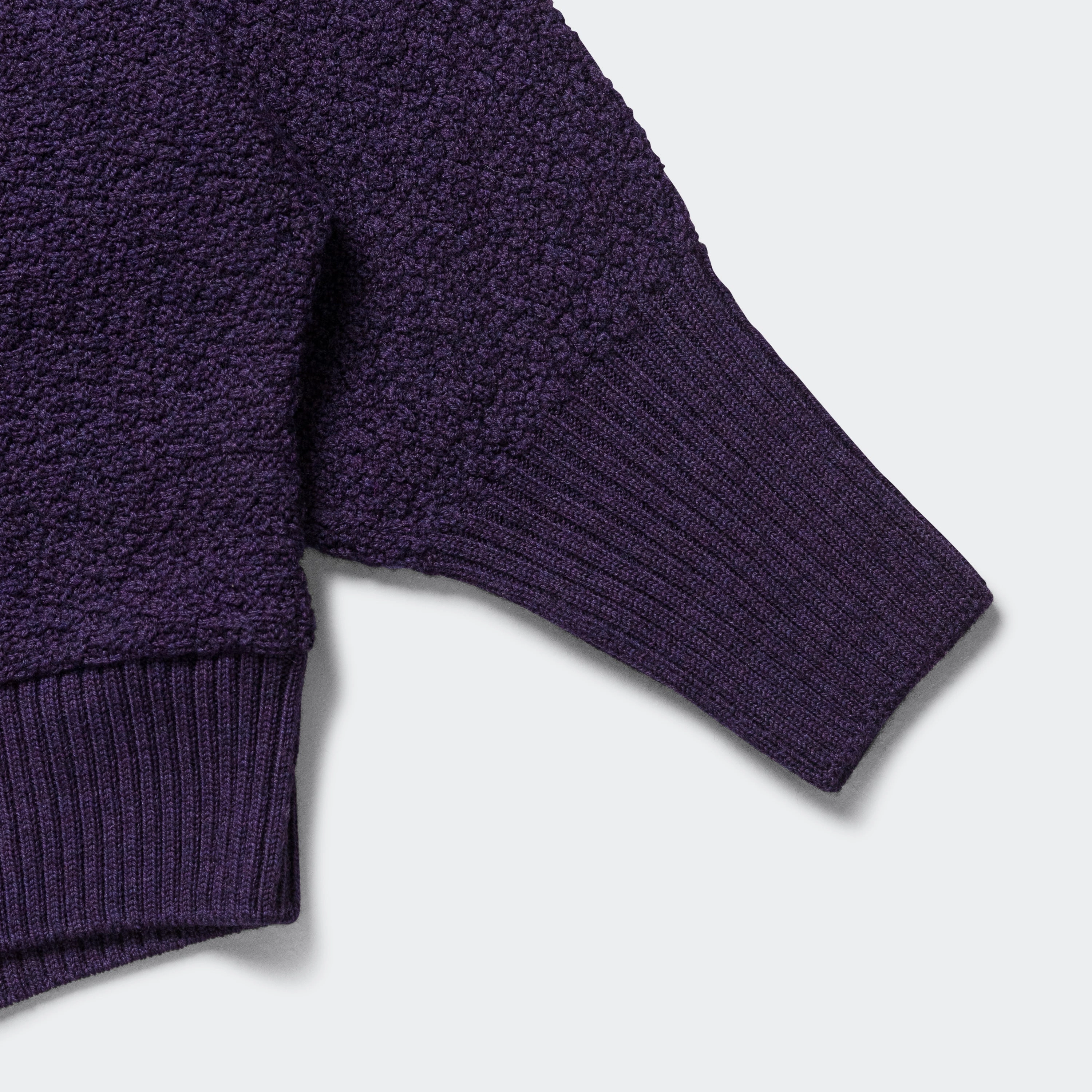 V-Neck Cardigan - Purple Merino Wool Knit Cold Comforted