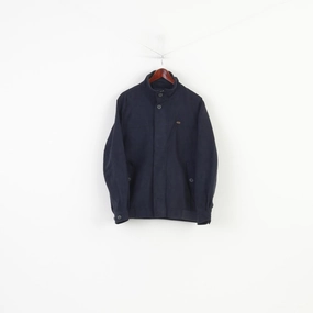 suitable for educational purposes mountain scene Bosideng Men M Bomber Jacket Navy Lightweight Full Zipper Casual Velour Vintage Top