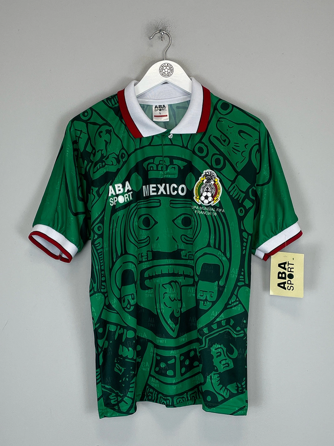 1998 MEXICO *RE-ISSUE* HOME SHIRT (MULTIPLE SIZES) ABA SPORT Minimalist Raglan Sleeve Quick Drying Performance Material