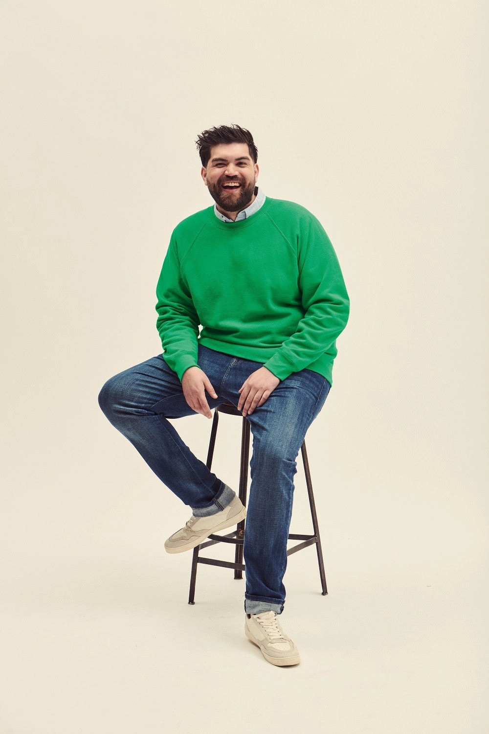 Casual Layering Layer Essential Raglan Sweatshirt | BLACK