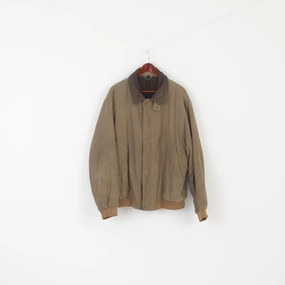 Rainman London Men L Jacket Green Padded Nylon Bomber Classic Zip Up Top Stylish Protection