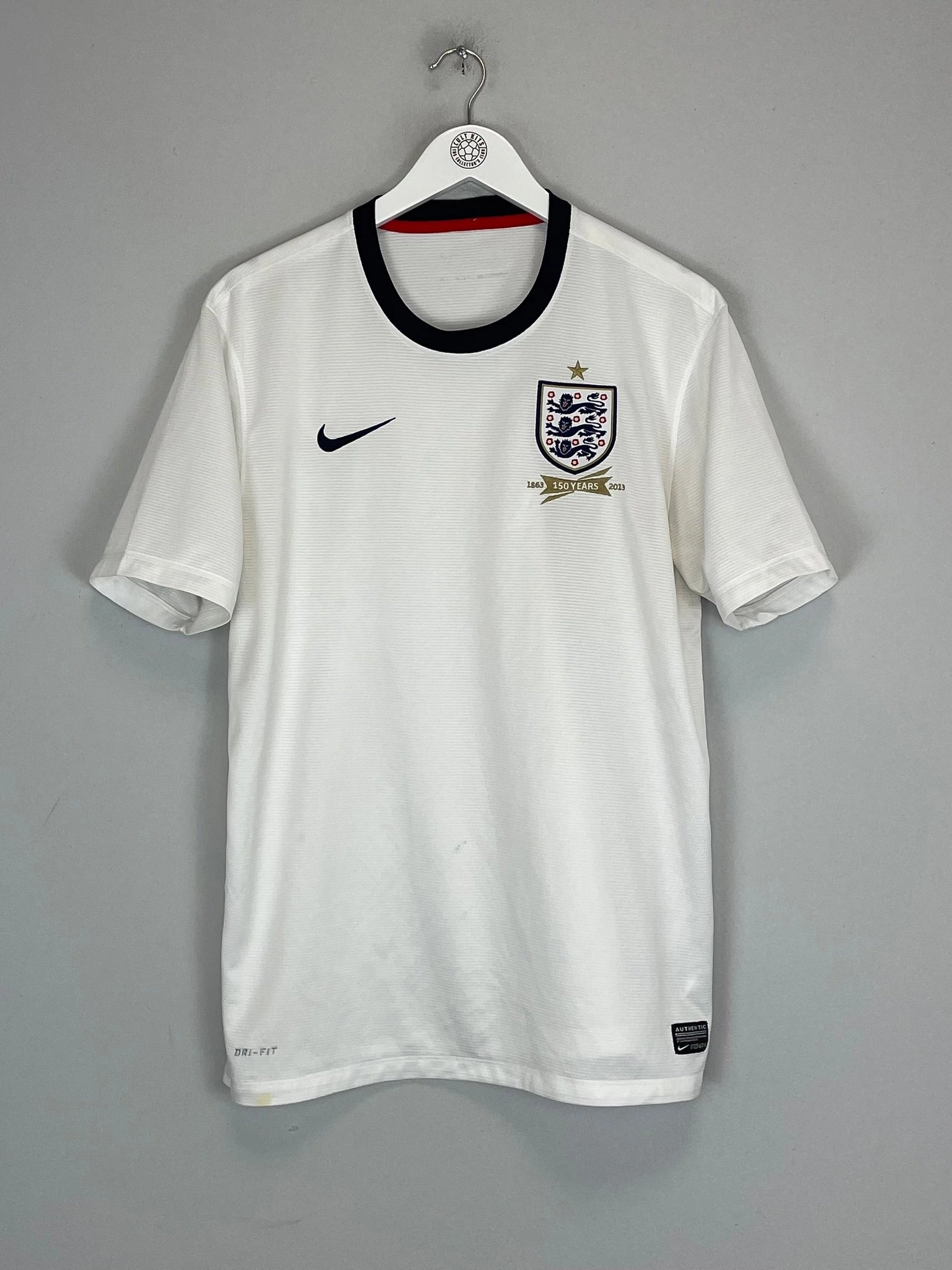 2013/14 ENGLAND *150 YEARS* HOME SHIRT (L) NIKE No Drag Seamless Stitching Design