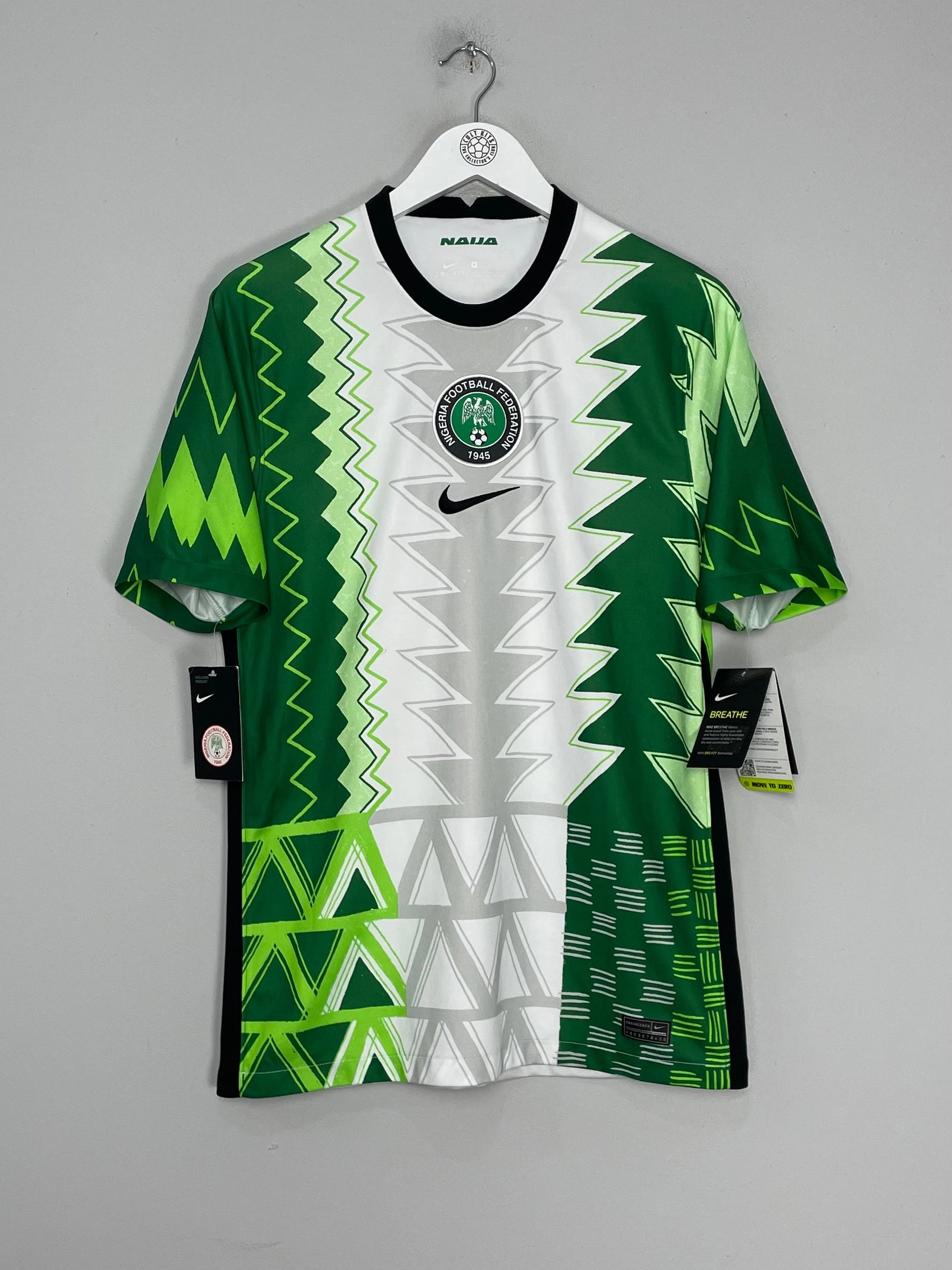 2020/21 NIGERIA *BNWT* HOME SHIRT (M) NIKE High Visibility Details