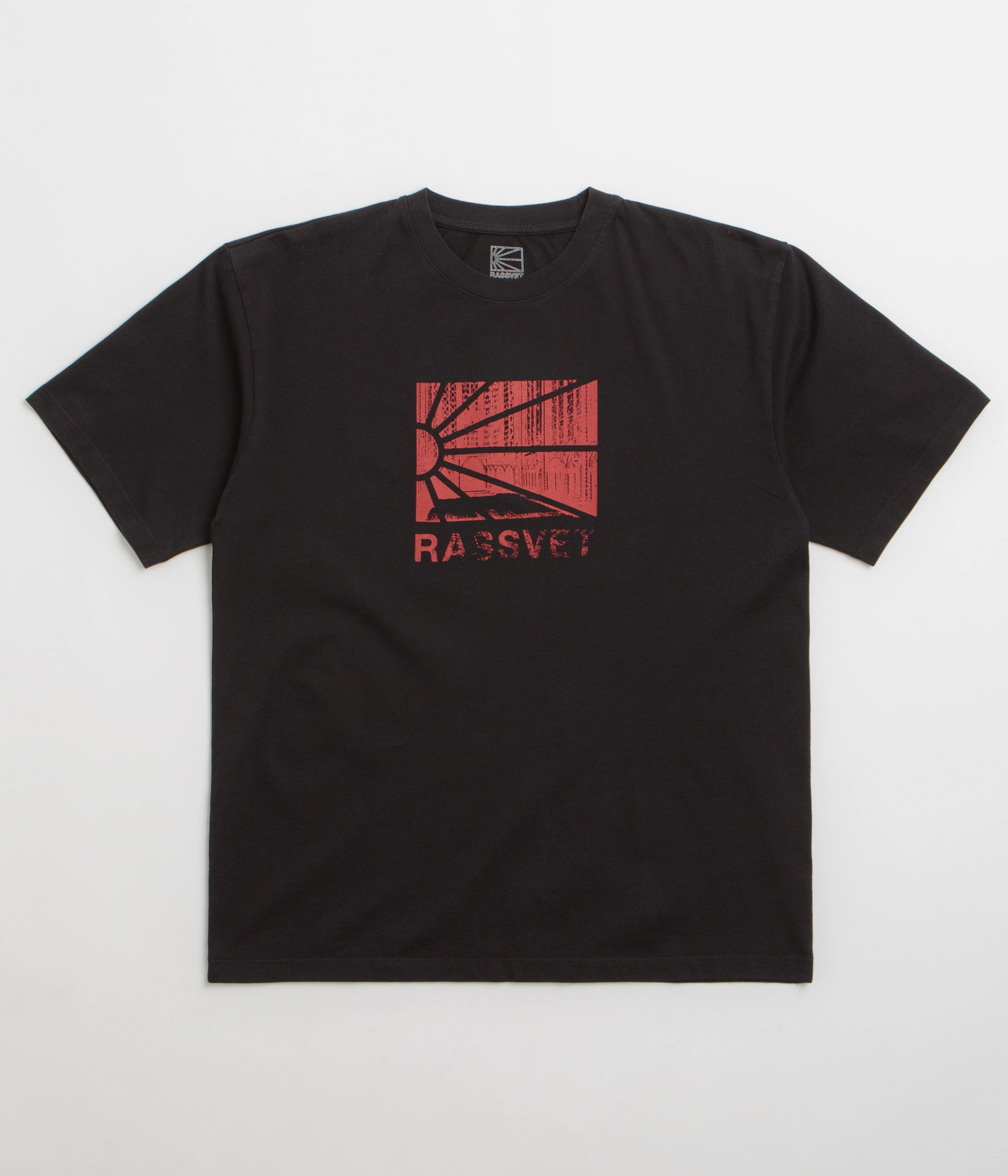 Essential Fashion DurableStitching Rassvet Ray Logo T-Shirt - Black