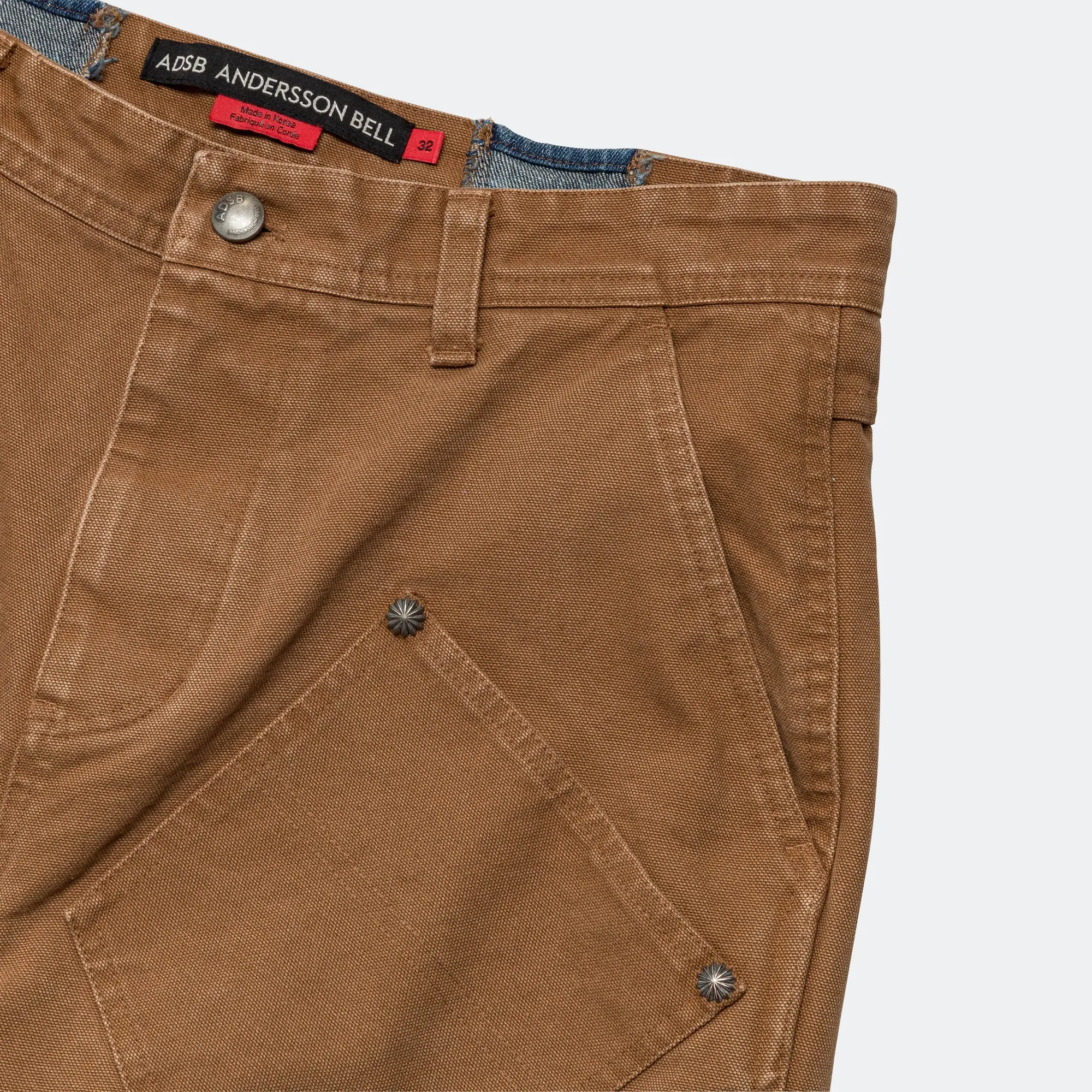 Selvedge Denim Re-make Carpenter Jeans - Brown/Blue