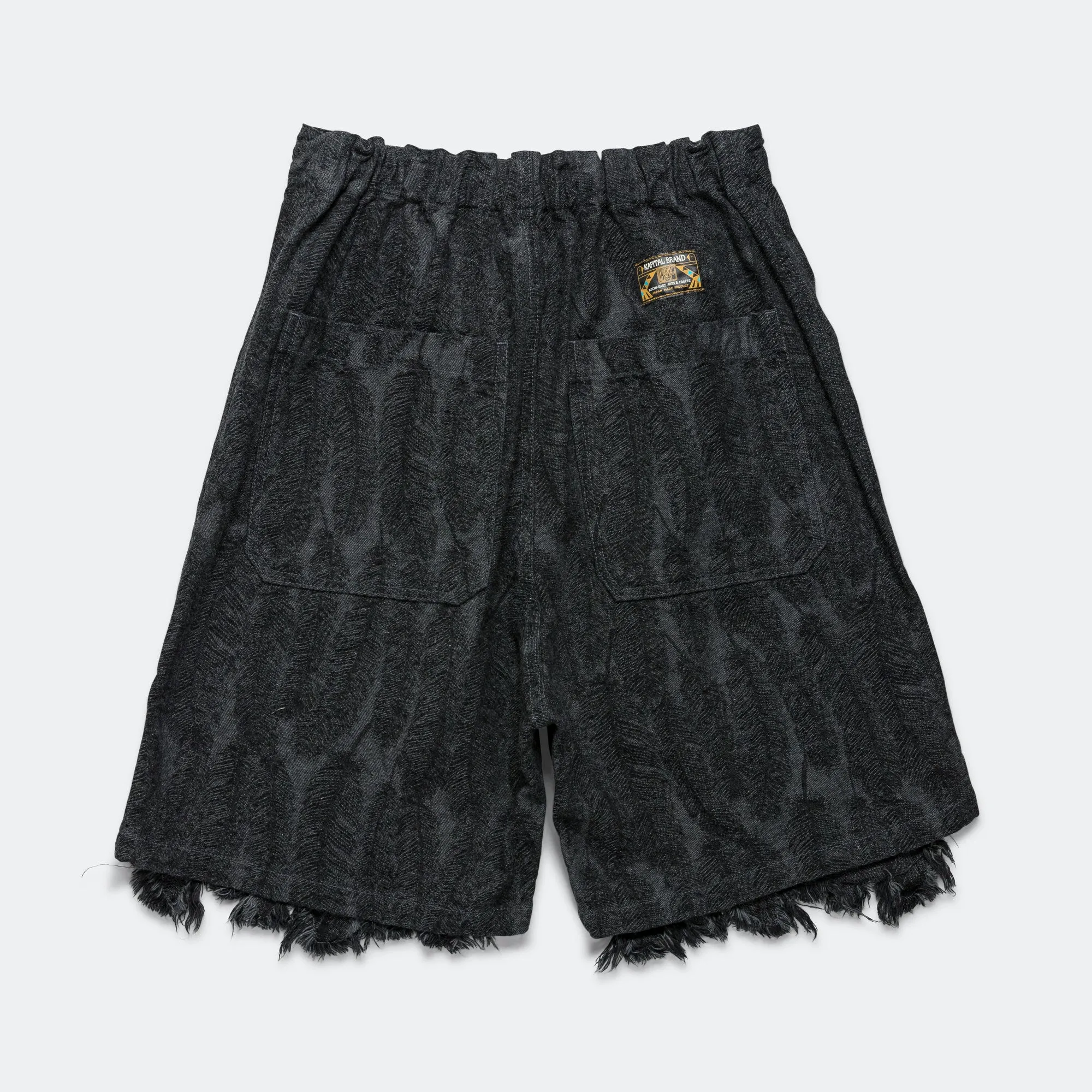 12oz MAGPIE Denim W-Knee Easy Short Pants - Black/Black Traveler Gear Stretch Creative Look