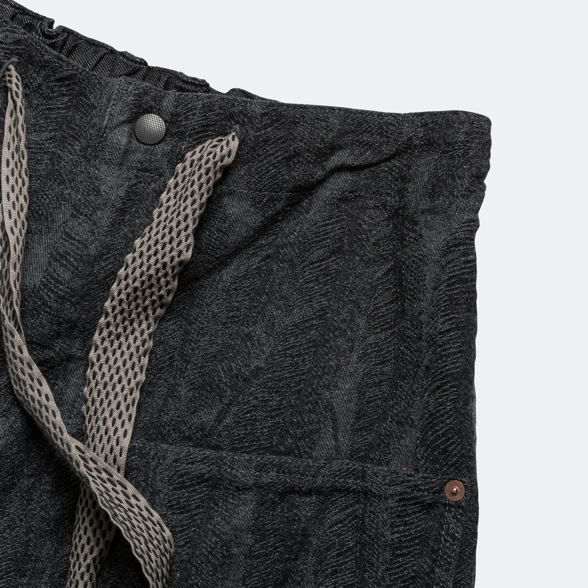 12oz MAGPIE Denim W-Knee Easy Short Pants - Black/Black Quick Matchup Style Friendly