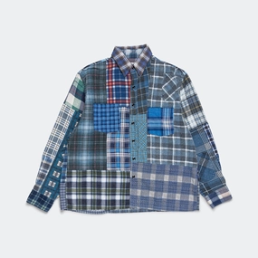 Rebuild Flannel Straight Hem Shirt SS25 - Medium #4 Pullover Design Abstract print