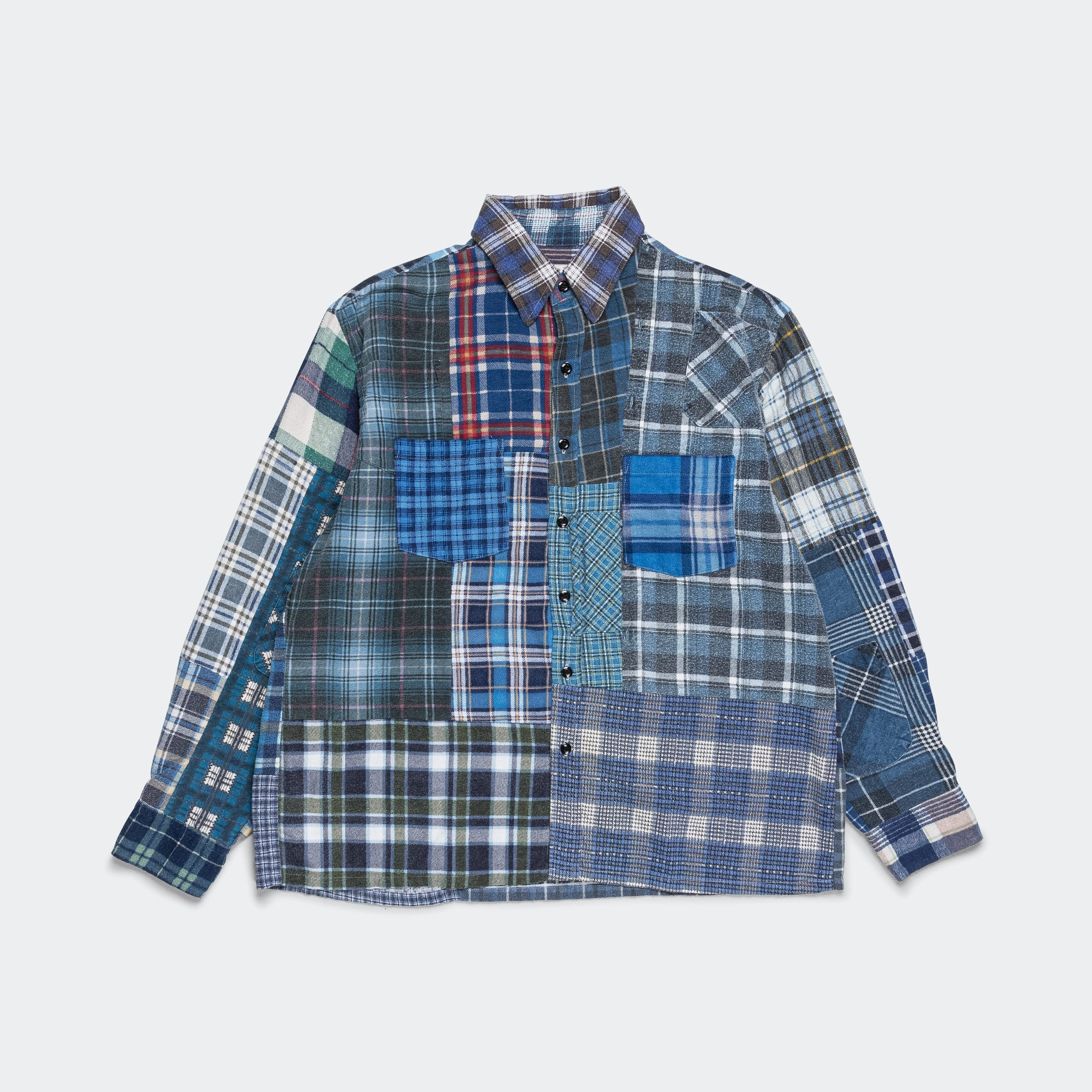 Rebuild Flannel Straight Hem Shirt SS25 - Medium #4 Pullover Design Abstract print