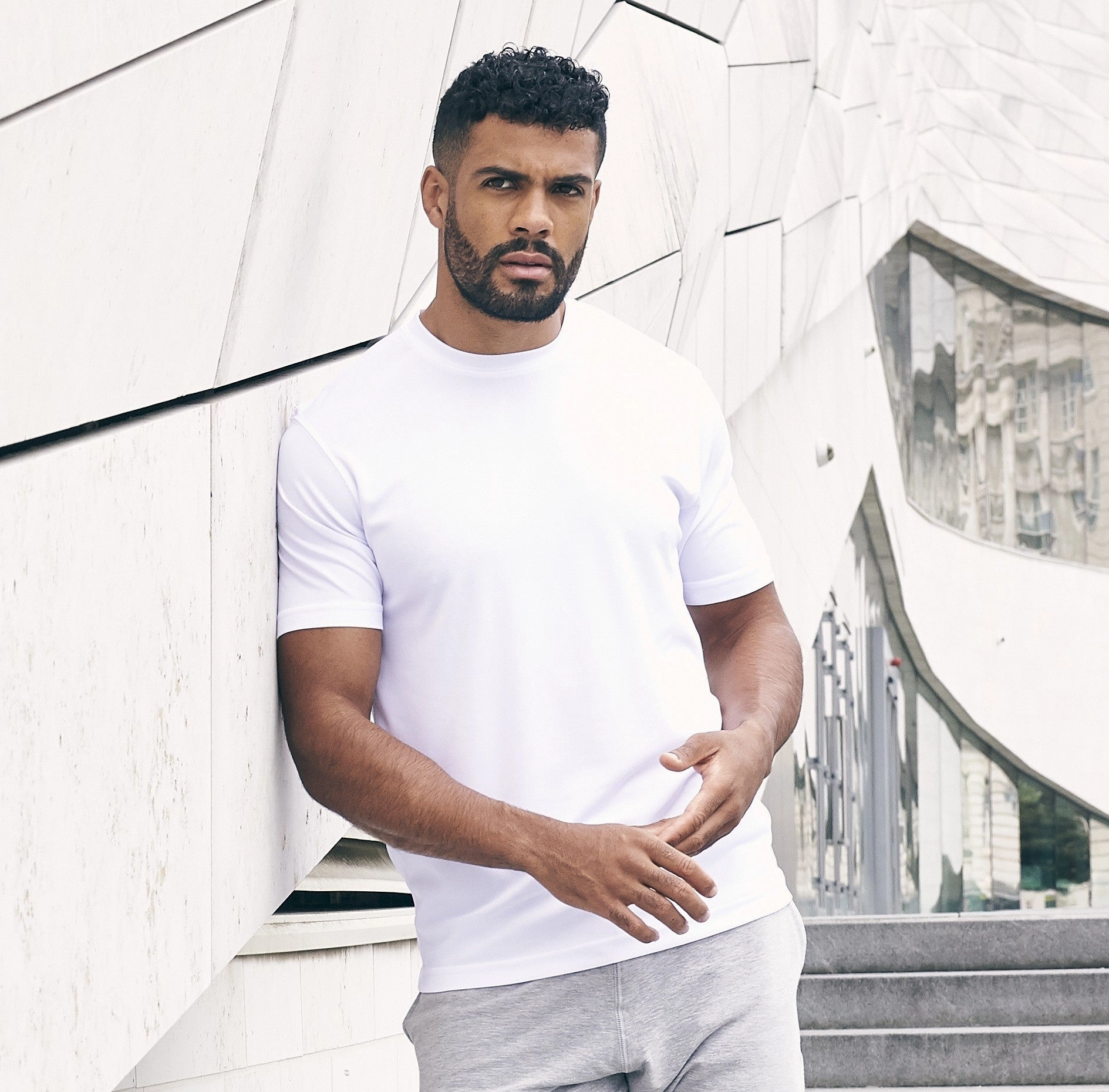 Travel Friendly VintageWashEffect Recycled Cool T-Shirt | ARCTIC WHITE