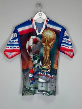 1998 FRANCE WORLD CUP BOOTLEG TEE (S) OM Flex Performance