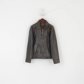 popular in Africa Weekend Wear Trapper Men 46 56 XL Jacket Brown Soft Leather Ledder Single Breasted Top