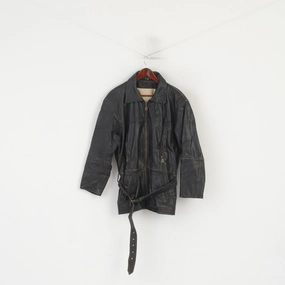 Adventure Gear Dual Zip Functionality Red Baron Men 40 M Jacket Brown Leather Vintage Pilot Belted Full Zip Aviator Top