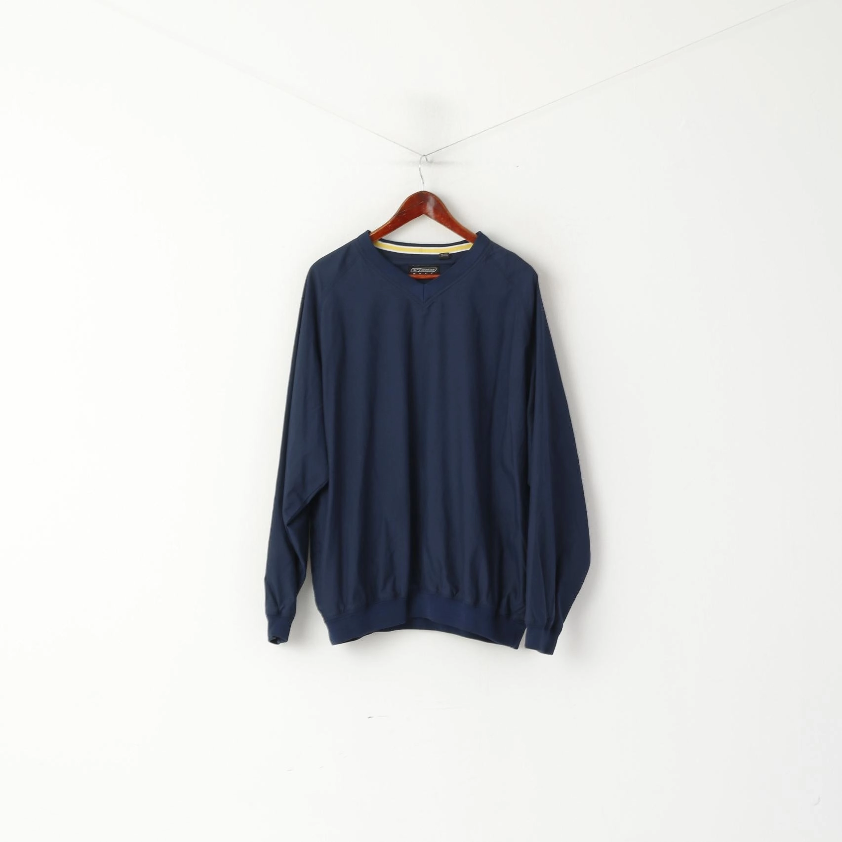 Reebok Golf Men L Pullover Jacket Navy Lightweight V Neck Activewear Top Trail Friendly