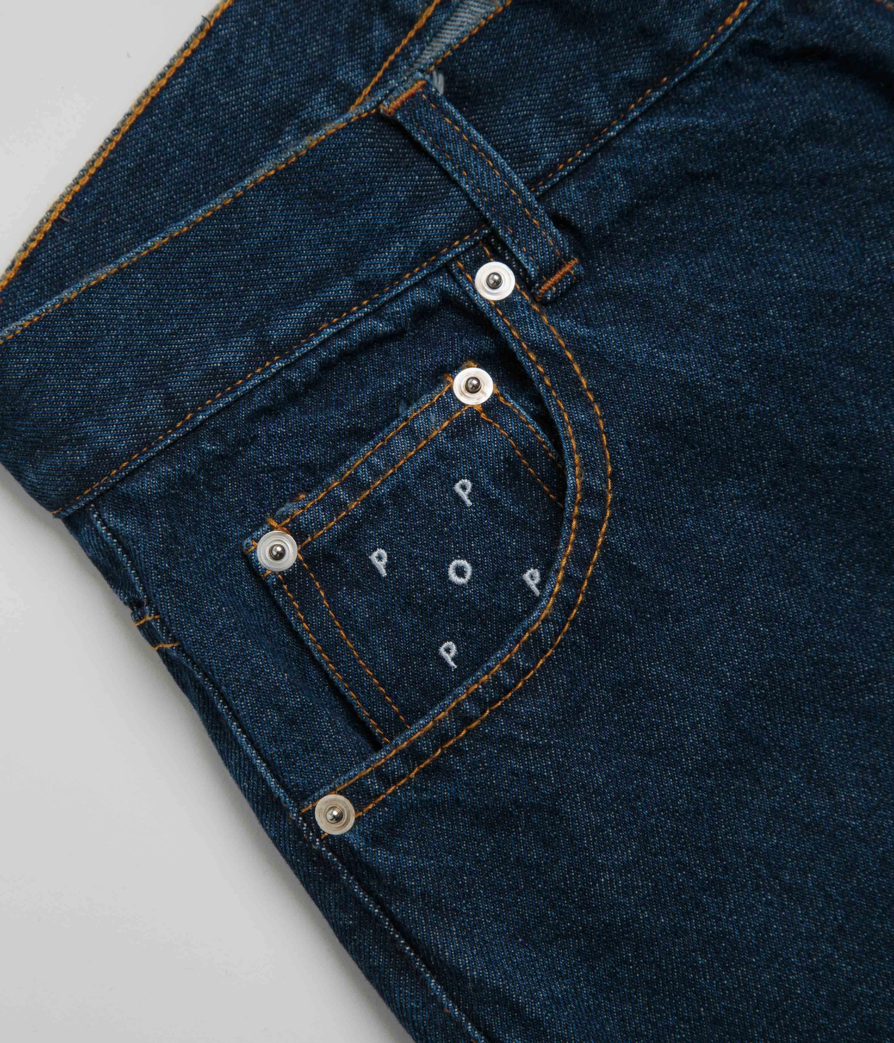 Pop Trading Company DRS Denim Pants - Rinsed Zip Fly Closure