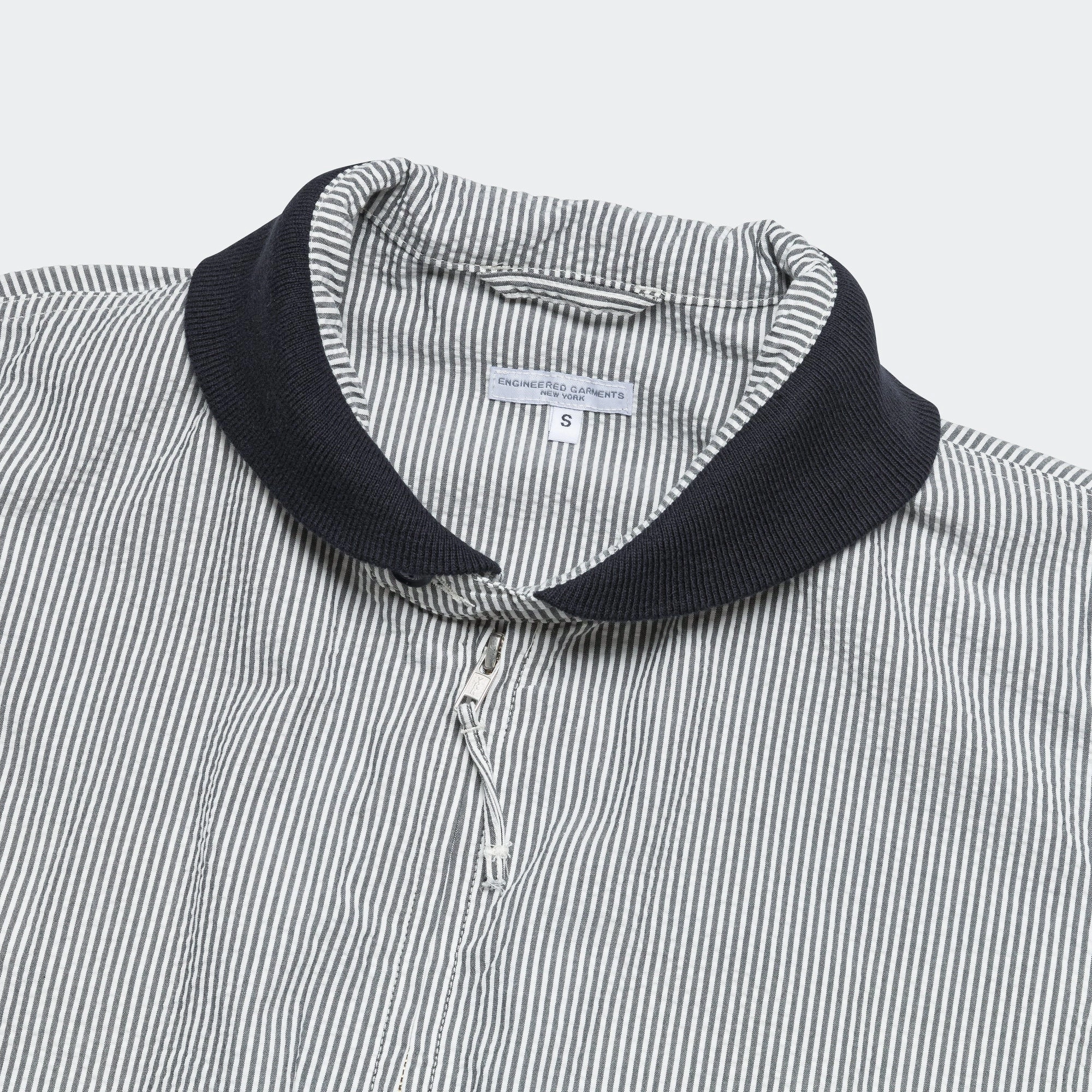 Durable Construction LL Jacket - Navy Cotton Seersucker Stripe