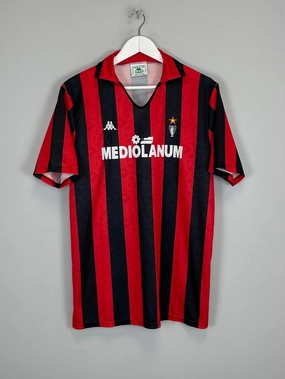 1989/90 AC MILAN HOME SHIRT (L) KAPPA Fit Tech Four Way Stretch Fabric