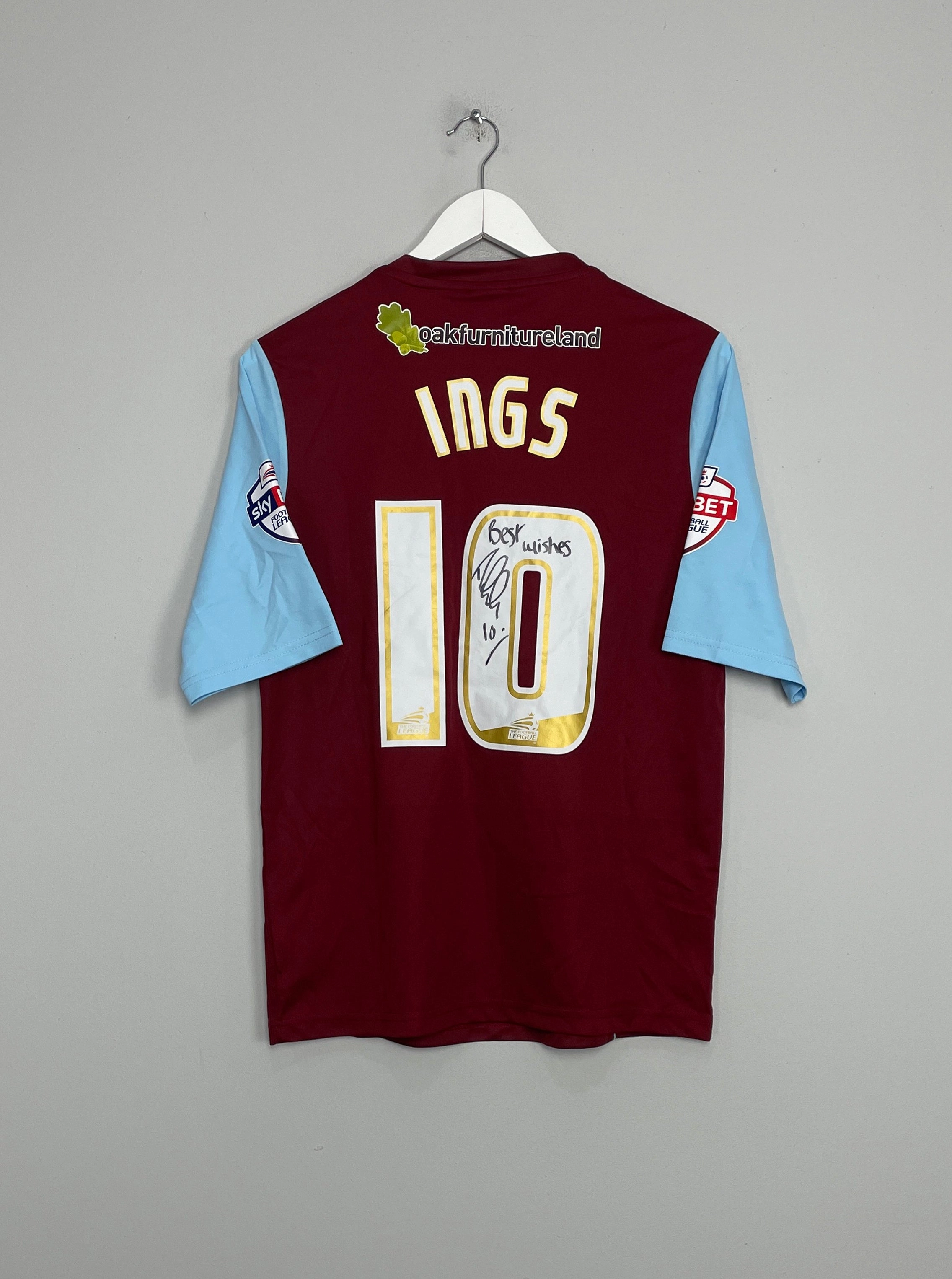 2013/14 BURNLEY INGS #10 *MATCH ISSUE   SIGNED* HOME SHIRT (M) PUMA Thermal Regulating Layer