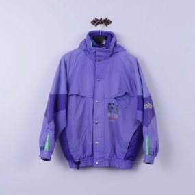 standard size American Clothing Company Mens S Jacket Purple High Tech Full Zipper Hooded Retro Top