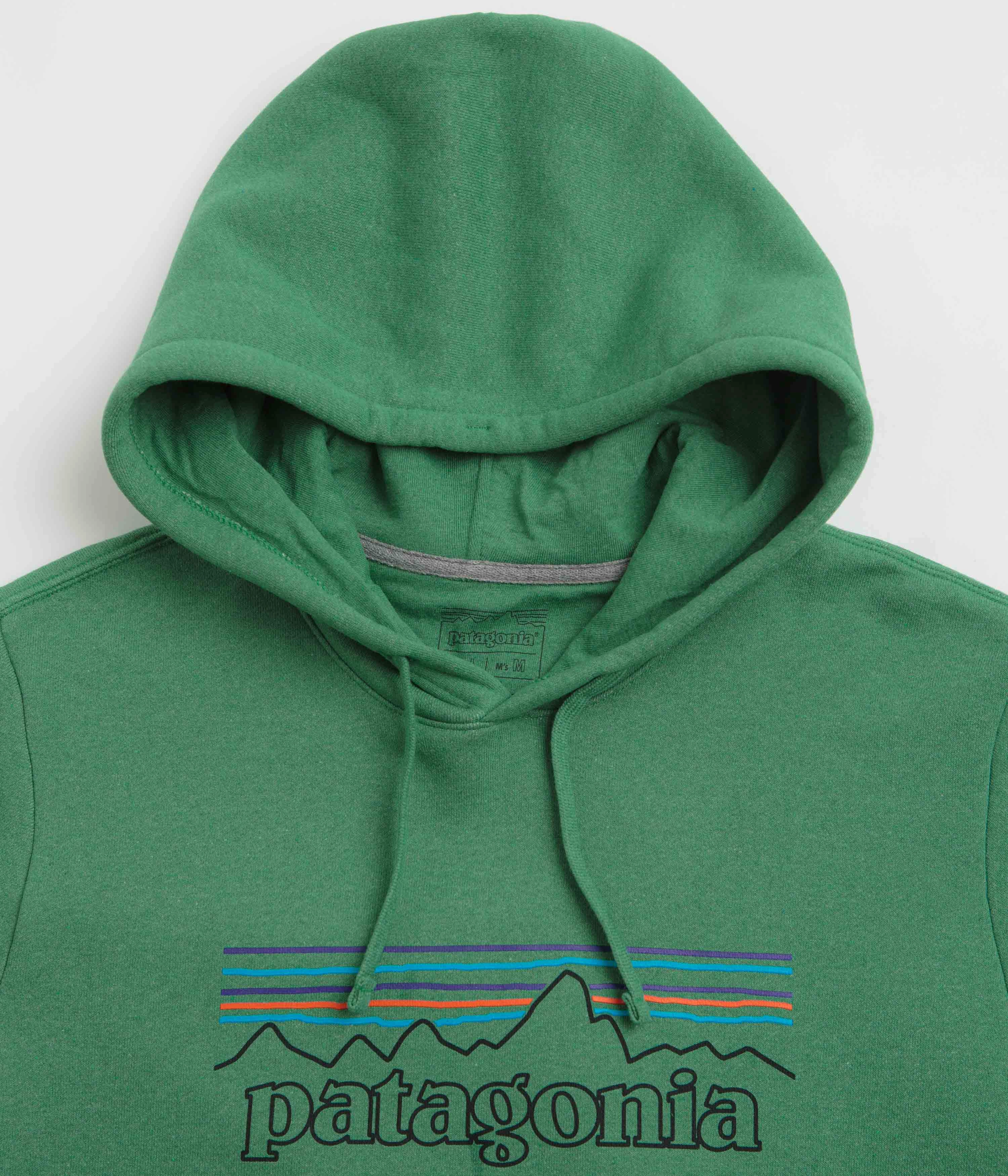 Odor Resistant Patagonia P-6 Logo Uprisal Hoodie - P-6 Outline: Heartleaf Green