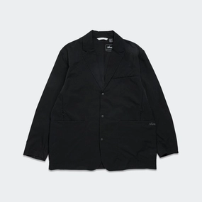 Embellished Trim Stretchable Fabric DotAIr Comfy Jacket - Black