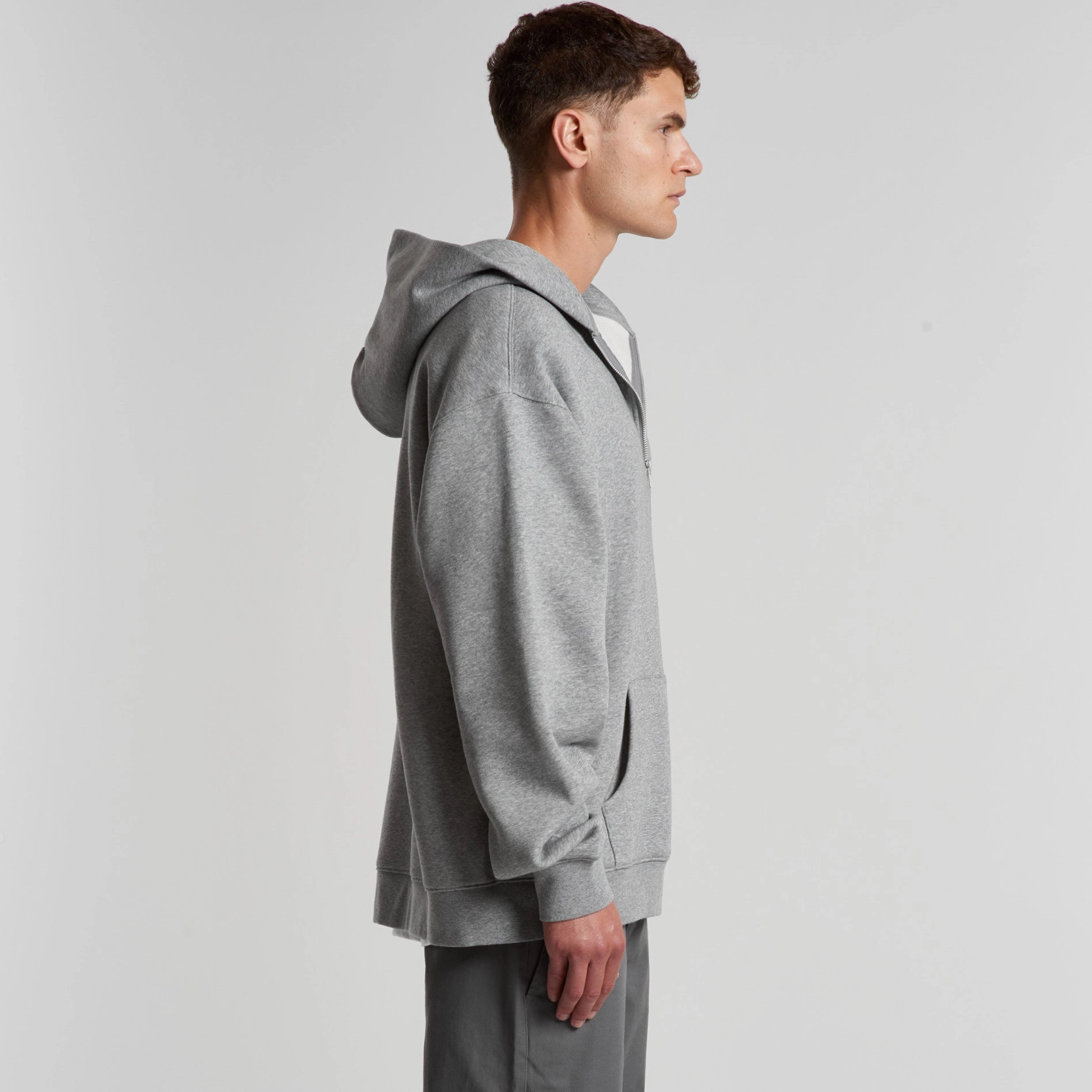 Relax Half Zip Hood | ATHLETIC HEATHER Layered Hood Design