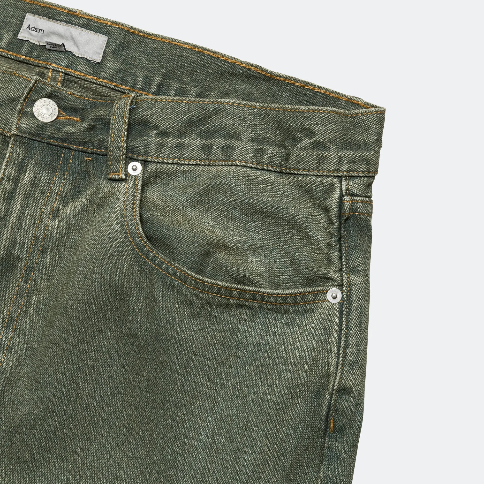 Relaxed Fit Overdyed Denim - Green Casual Energy