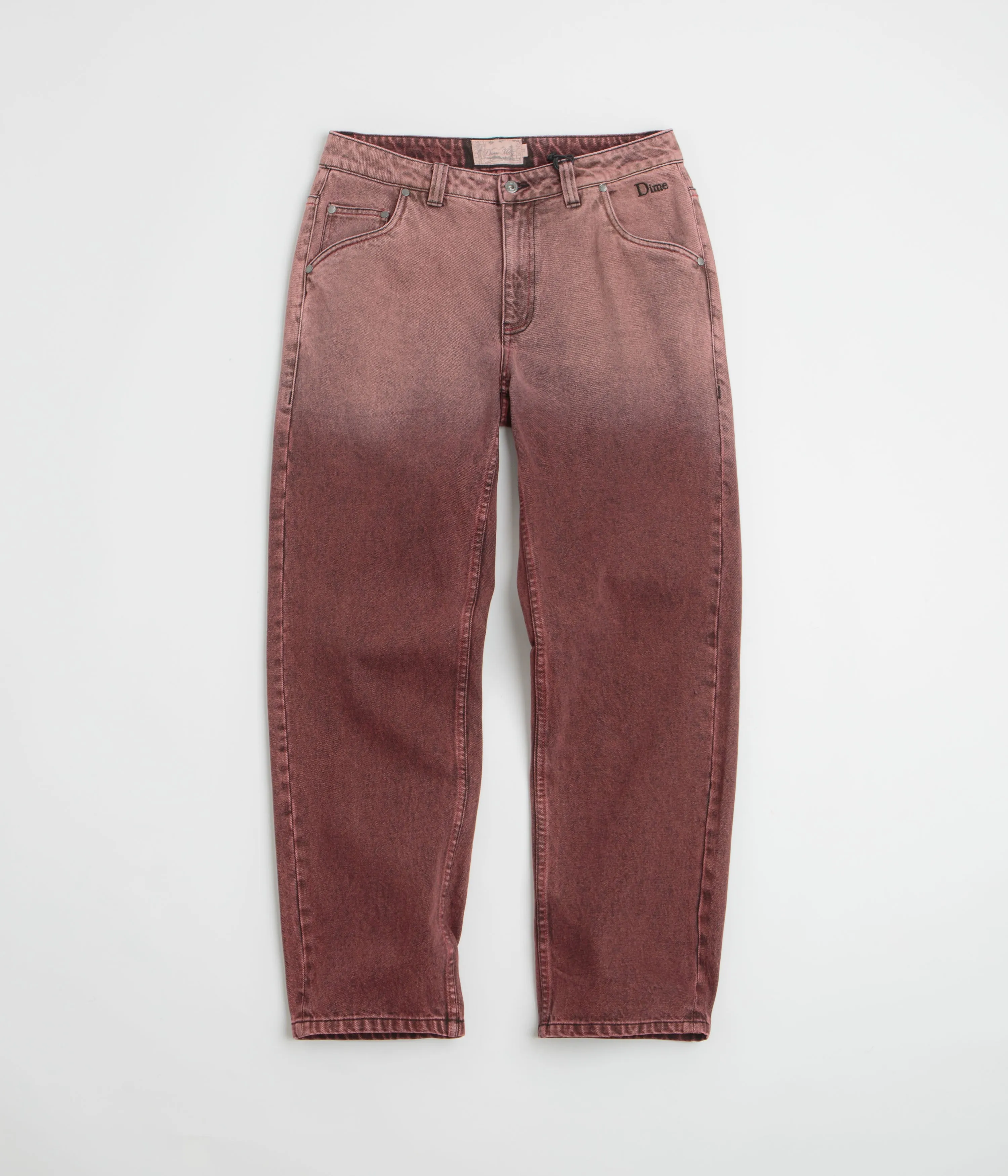Dime Classic Relaxed Jeans - Dipped Sandblasted Burgundy Year Round Home Comfort Autumn Days Elegant