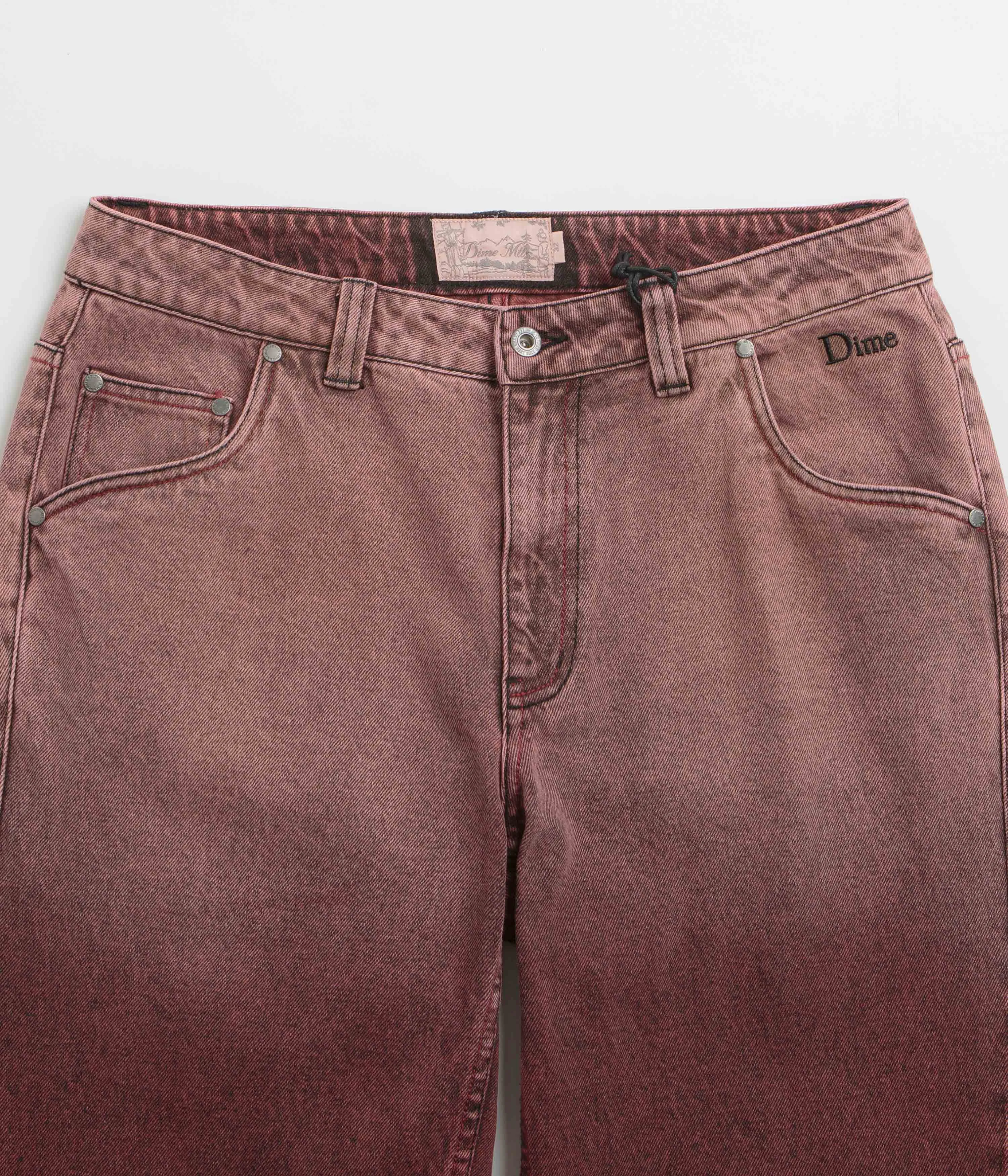 Tailored Fit Dime Classic Relaxed Jeans - Dipped Sandblasted Burgundy