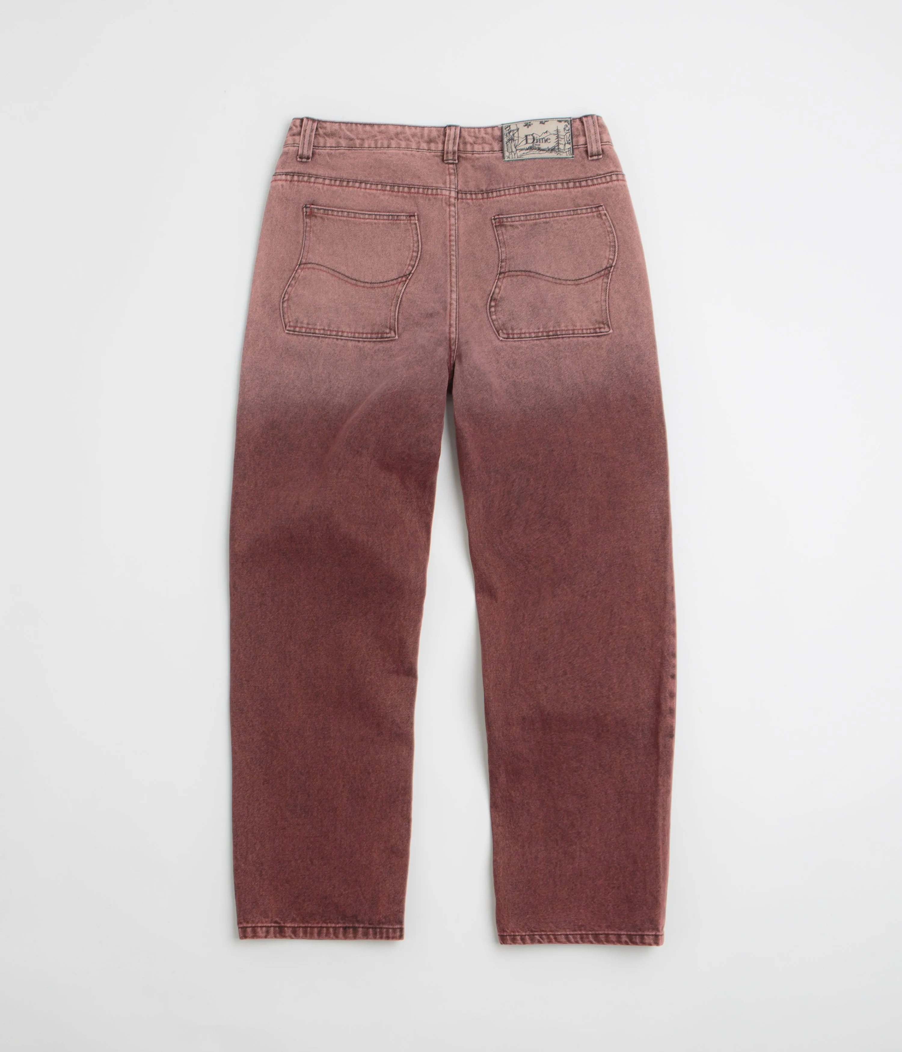 Dime Classic Relaxed Jeans - Dipped Sandblasted Burgundy Any Time Wear Breathable Weekend Warrior Travel Outfit